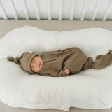 Cocoa Organic Ribbed Newborn Knot Hat | Milk & Baby