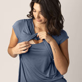 Davy Maternity & Nursing Pajama Set | Slate Blue | Milk & Baby
