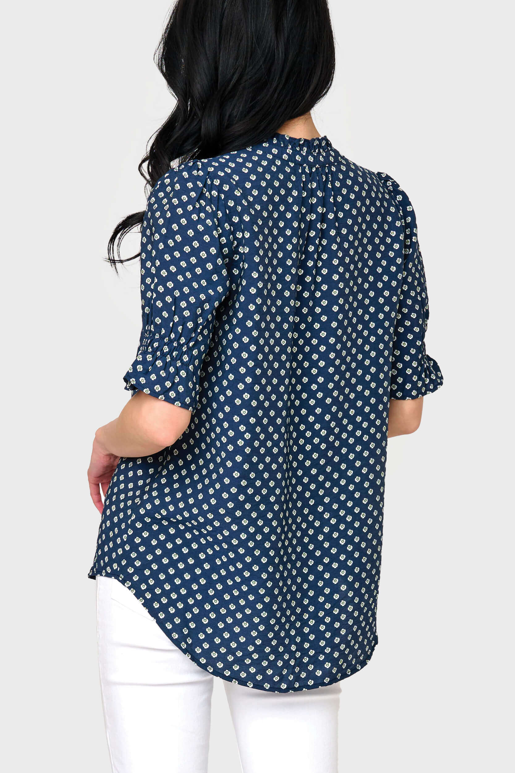Dianthus Henley Puff Sleeve Blouse | Milk & Baby
