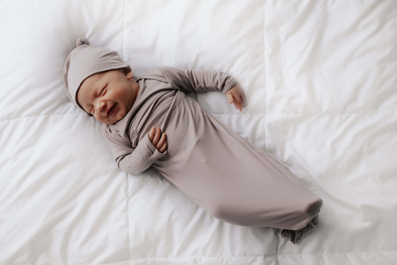 Harbor Mist Knotted Newborn Baby Gown | Milk & Baby