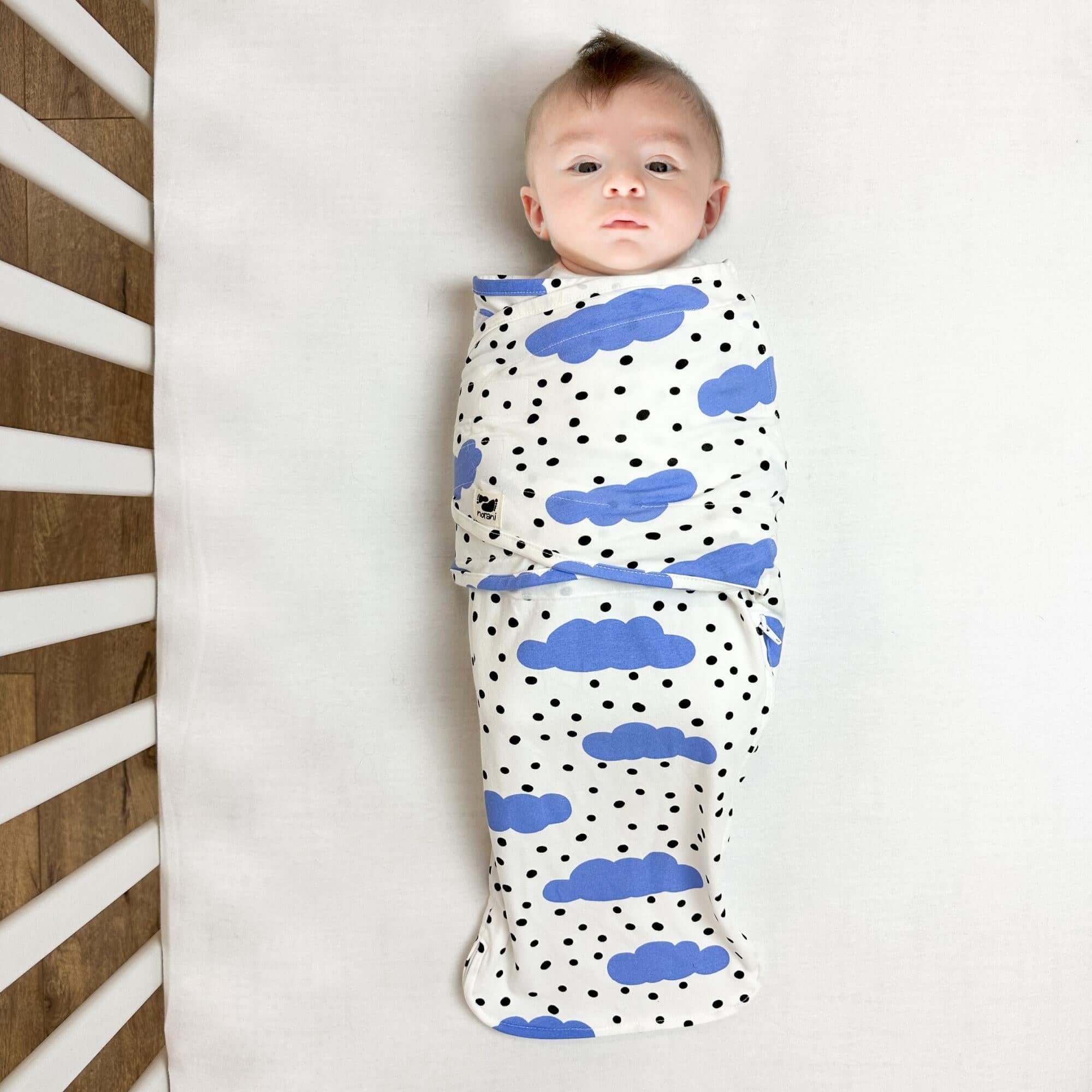 Snugababe Swaddle™ Sleep Pod | Blue Clouds | Milk & Baby