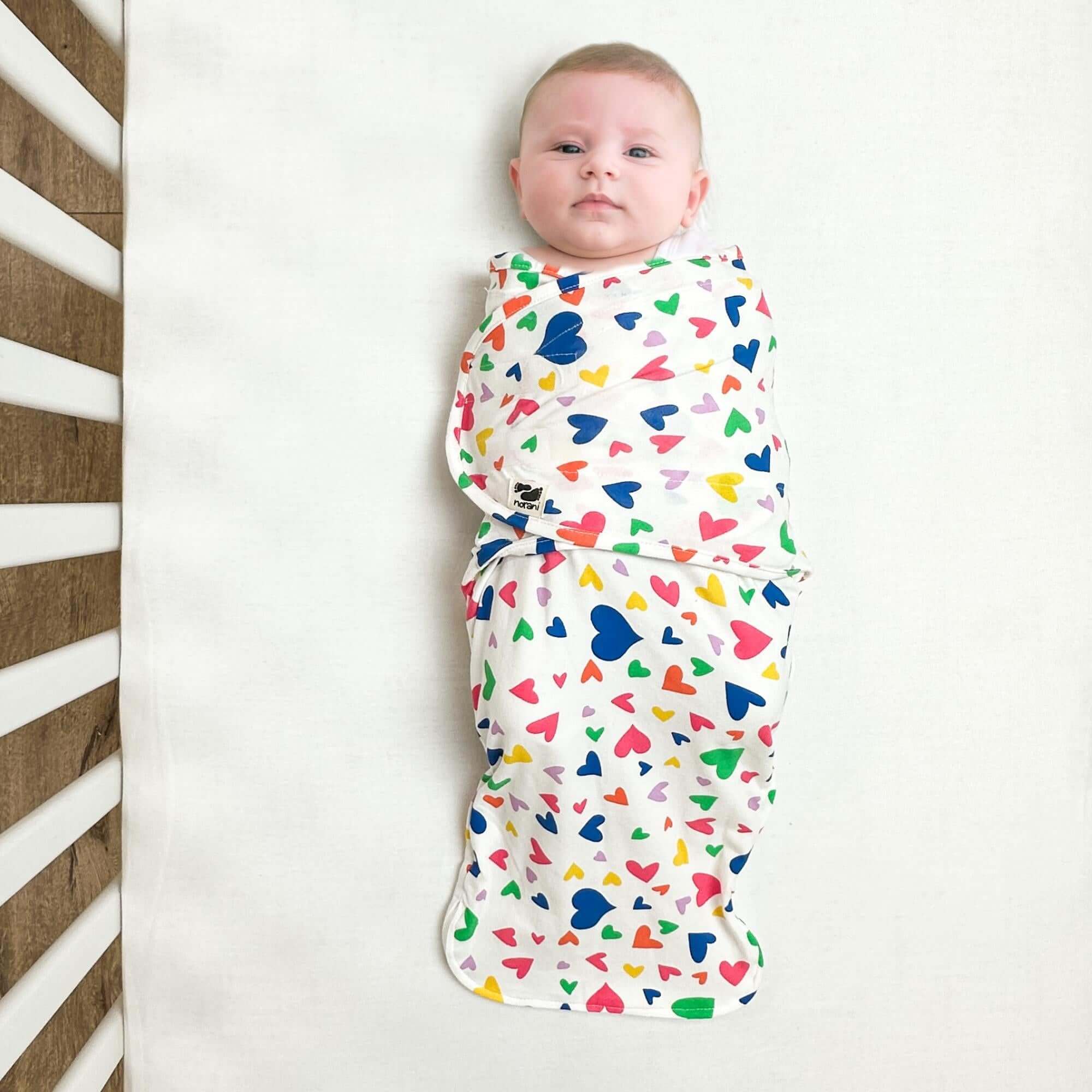 Snugababe Swaddle™ Sleep Pod | Colorful Hearts | Milk & Baby