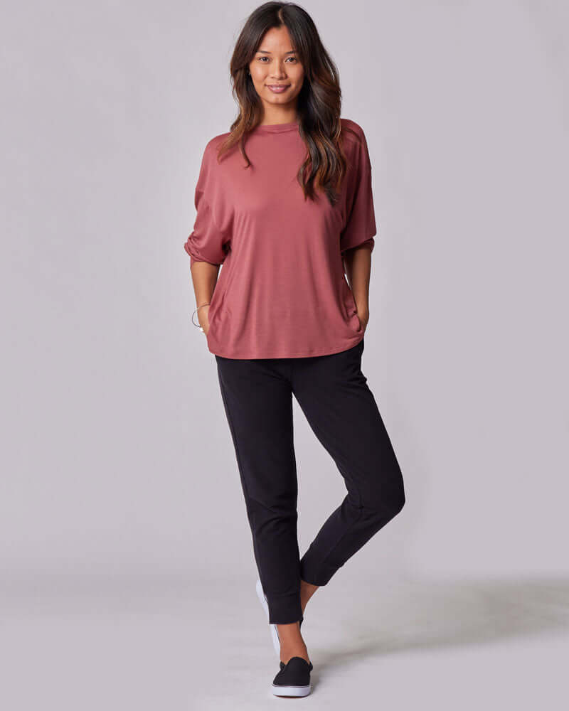 Nursing & Maternity Everywhere Long-Sleeve Wrap Blouse | Terra | Milk & Baby