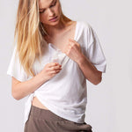 Everywhere Nursing & Maternity V-Neck Tee | White | Milk & Baby