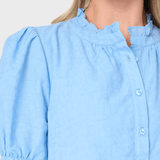 Dianthus Henley Puff Sleeve Blouse | Milk & Baby