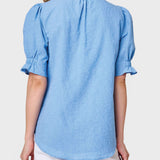 Dianthus Henley Puff Sleeve Blouse | Milk & Baby