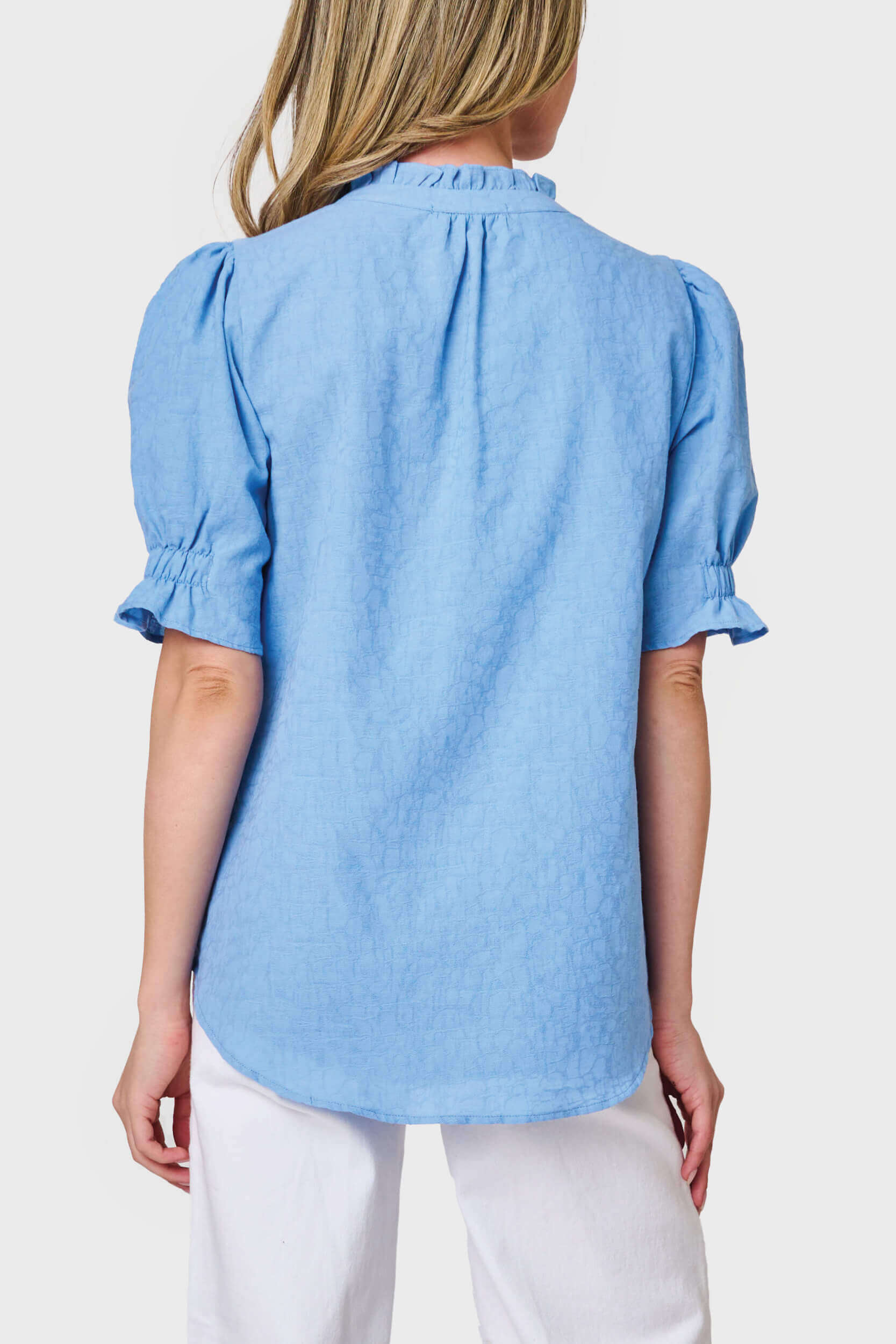 Dianthus Henley Puff Sleeve Blouse | Milk & Baby
