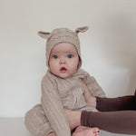 Luna + Luca Baby Bear Jumpsuit | Heather Beige | Milk & Baby