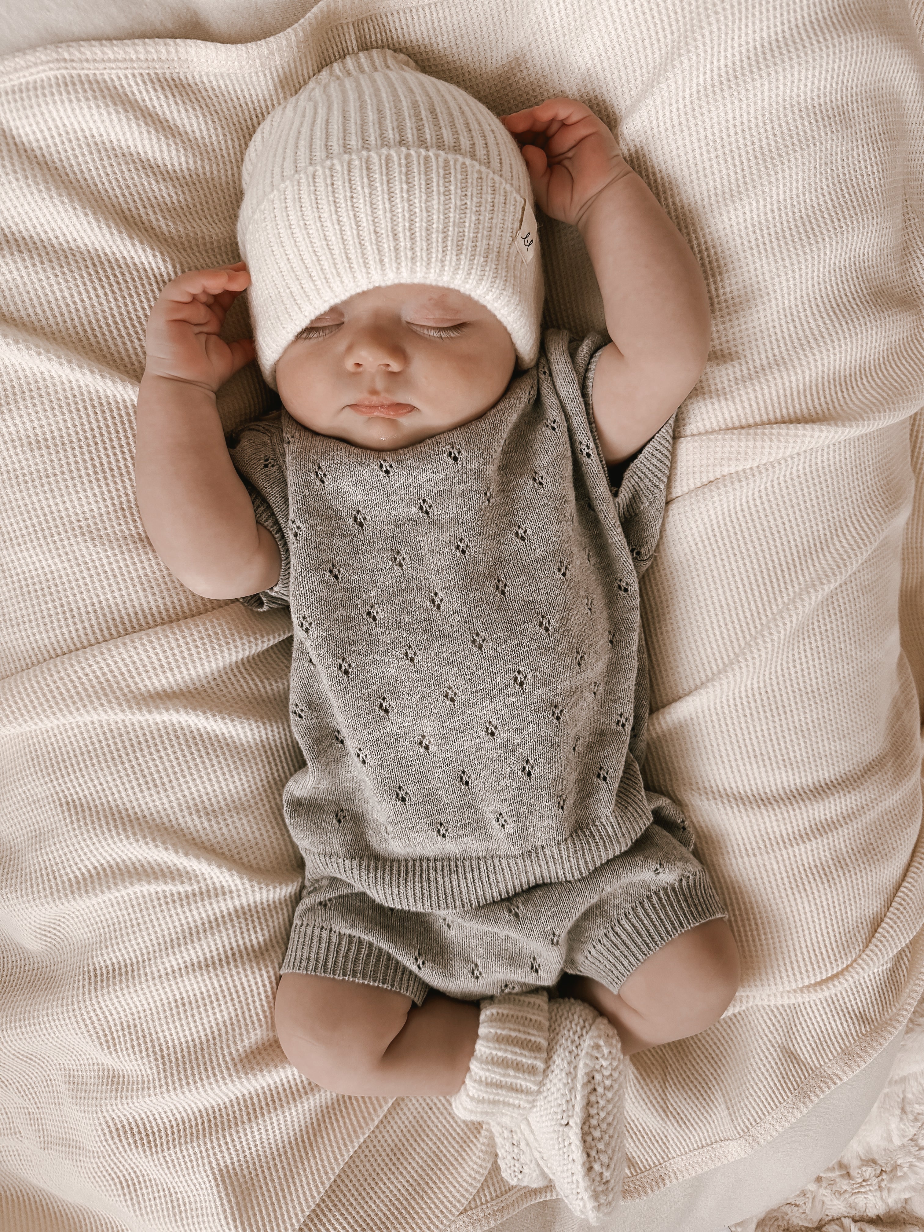 Luna + Luca Pointelle Set - Heather Gray | Milk & Baby