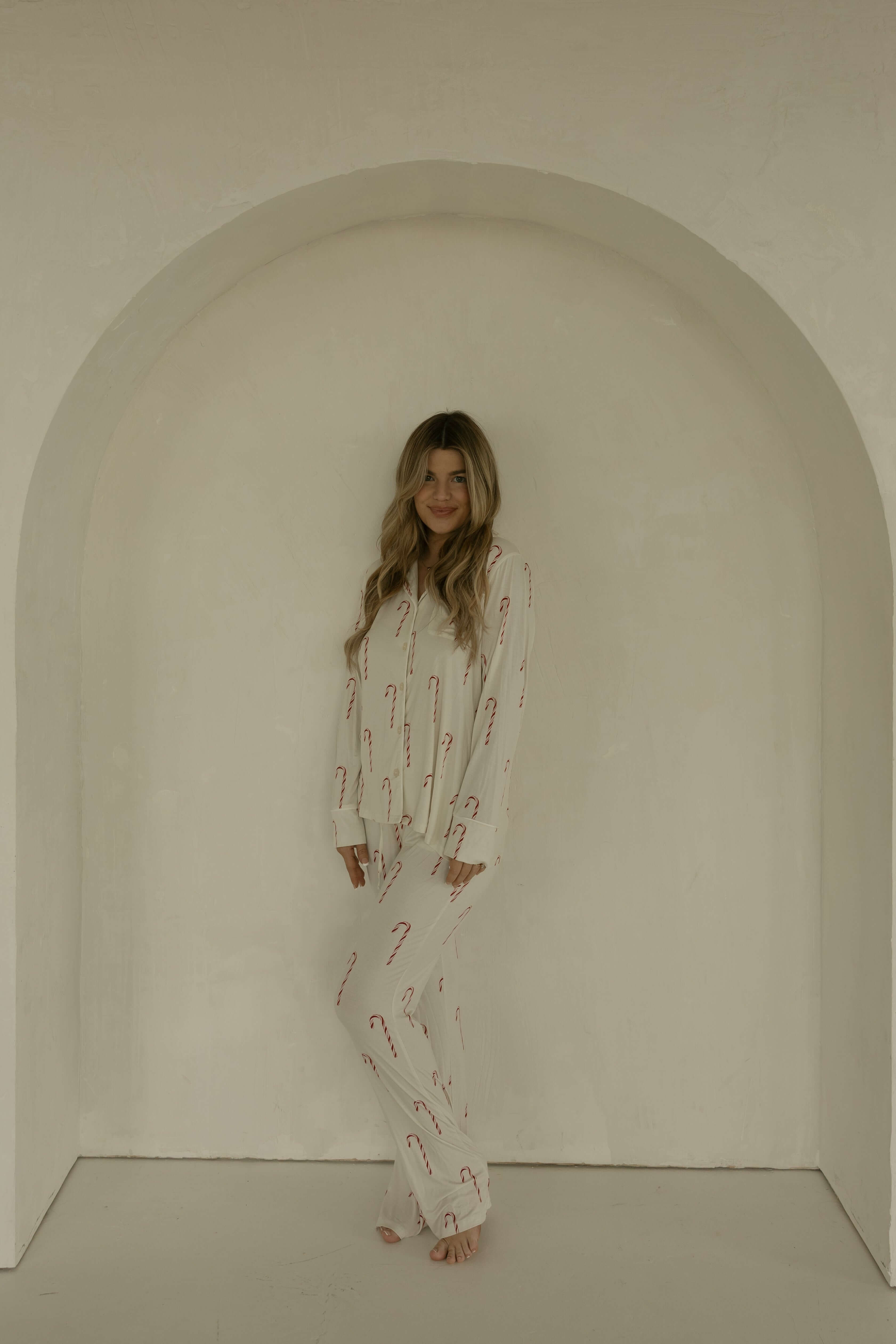 Candy Cane | Long Sleeve Women's Bamboo Pajamas | Milk & Baby