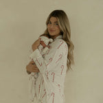 Candy Cane | Long Sleeve Women's Bamboo Pajamas | Milk & Baby