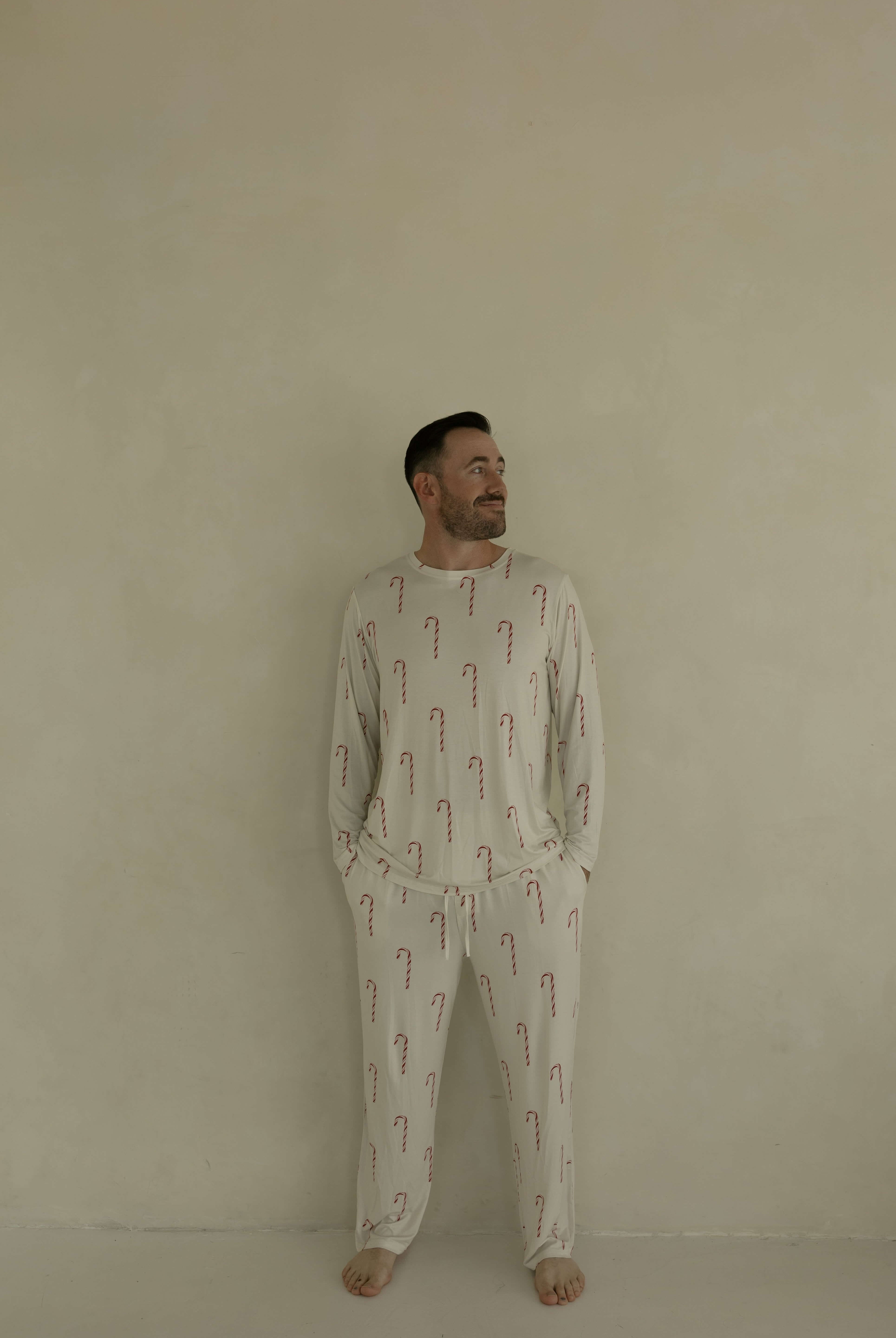 Candy Cane | Men's Bamboo Pajamas | Milk & Baby