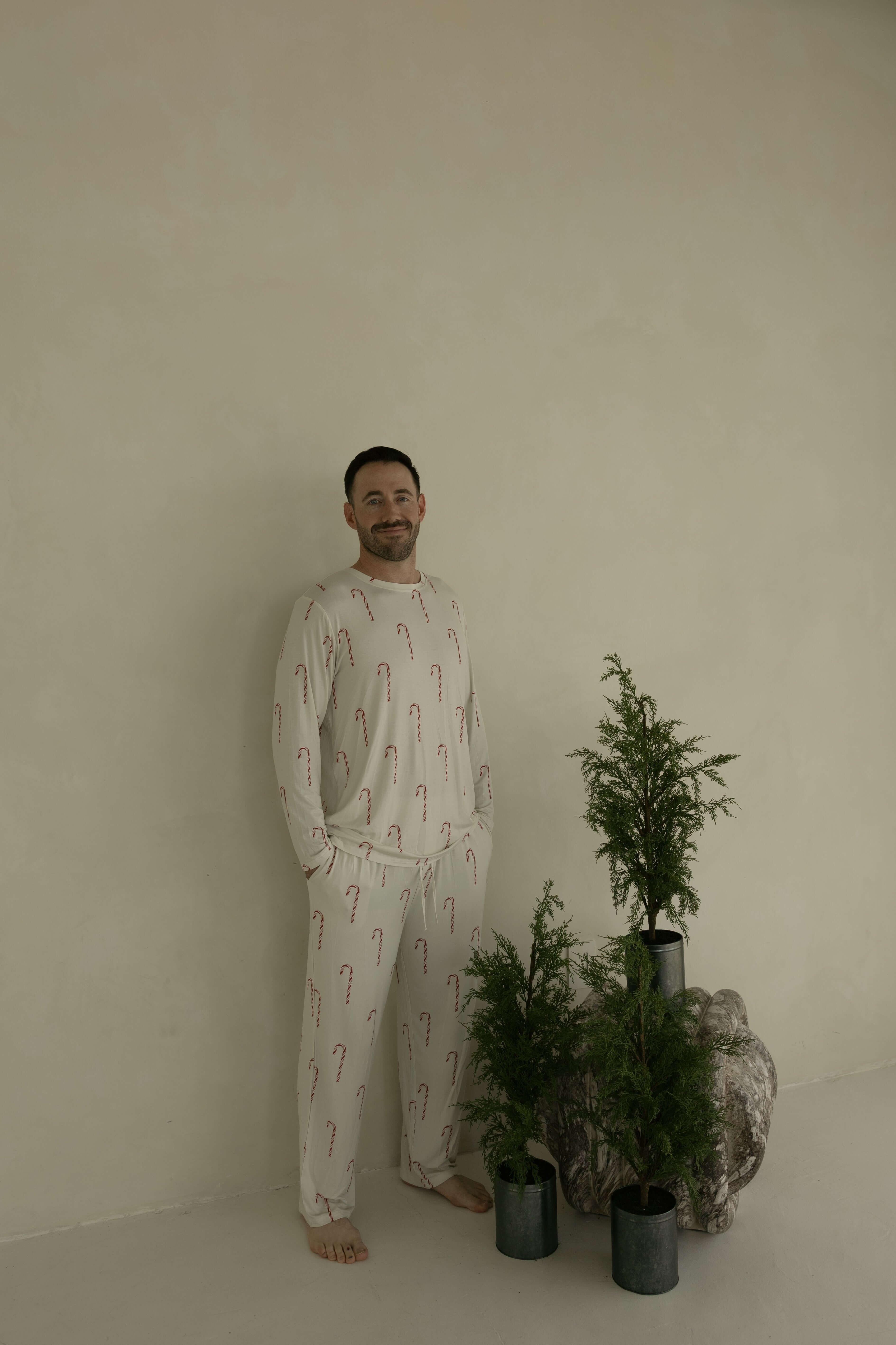 Candy Cane | Men's Bamboo Pajamas | Milk & Baby