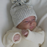 Luna + Luca Pom Beanie - Black Speckle | Milk & Baby