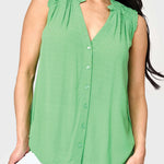 Sleeveless Smocked Yoke Blouse | Milk & Baby