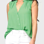 Sleeveless Smocked Yoke Blouse | Milk & Baby