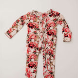 Crimson Bloom Footie | Milk & Baby