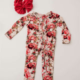 Crimson Bloom Footie | Milk & Baby