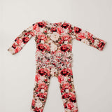 Crimson Bloom Footie | Milk & Baby