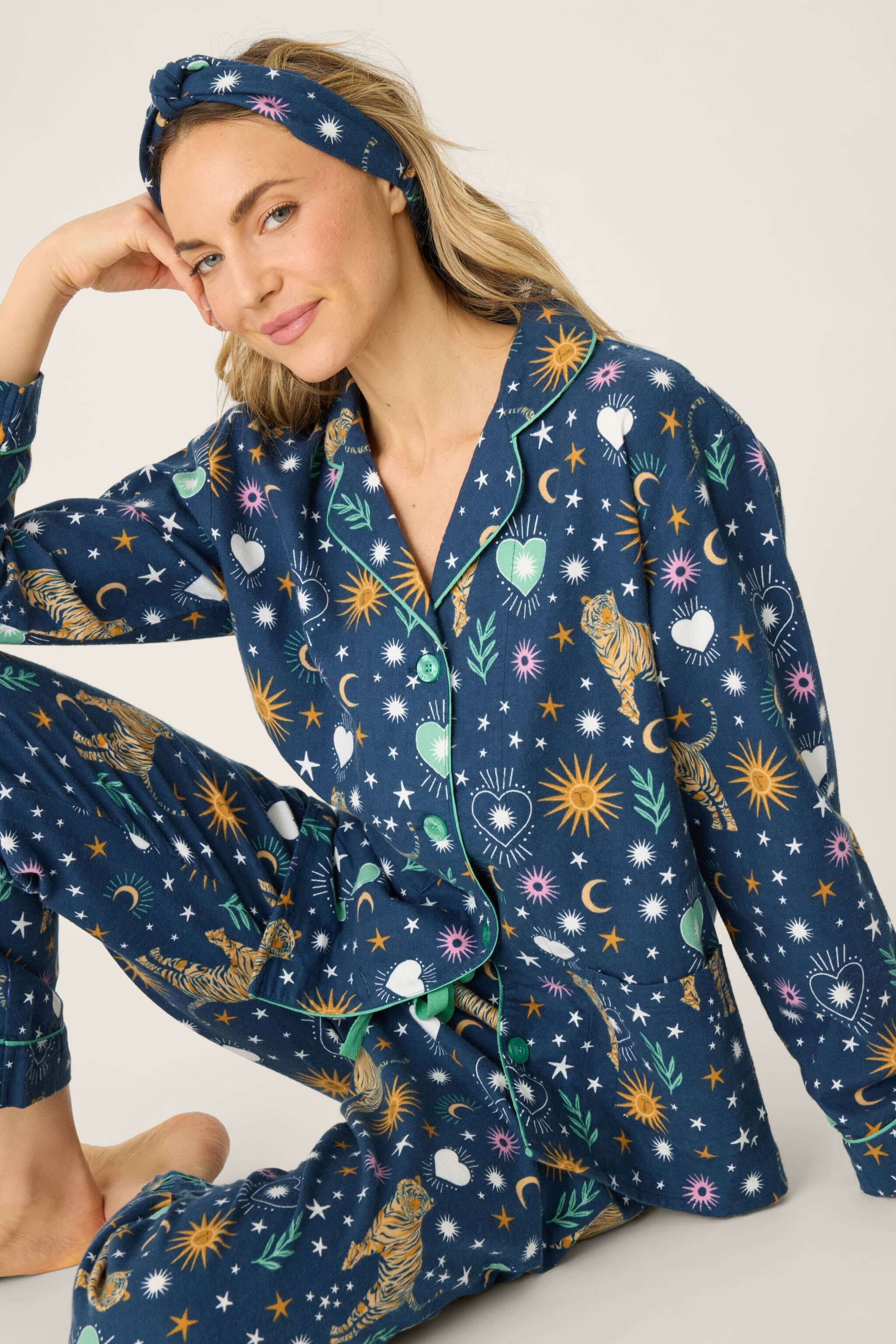 Wild At Heart Tiger Print Flannel PJ Set | Milk & Baby