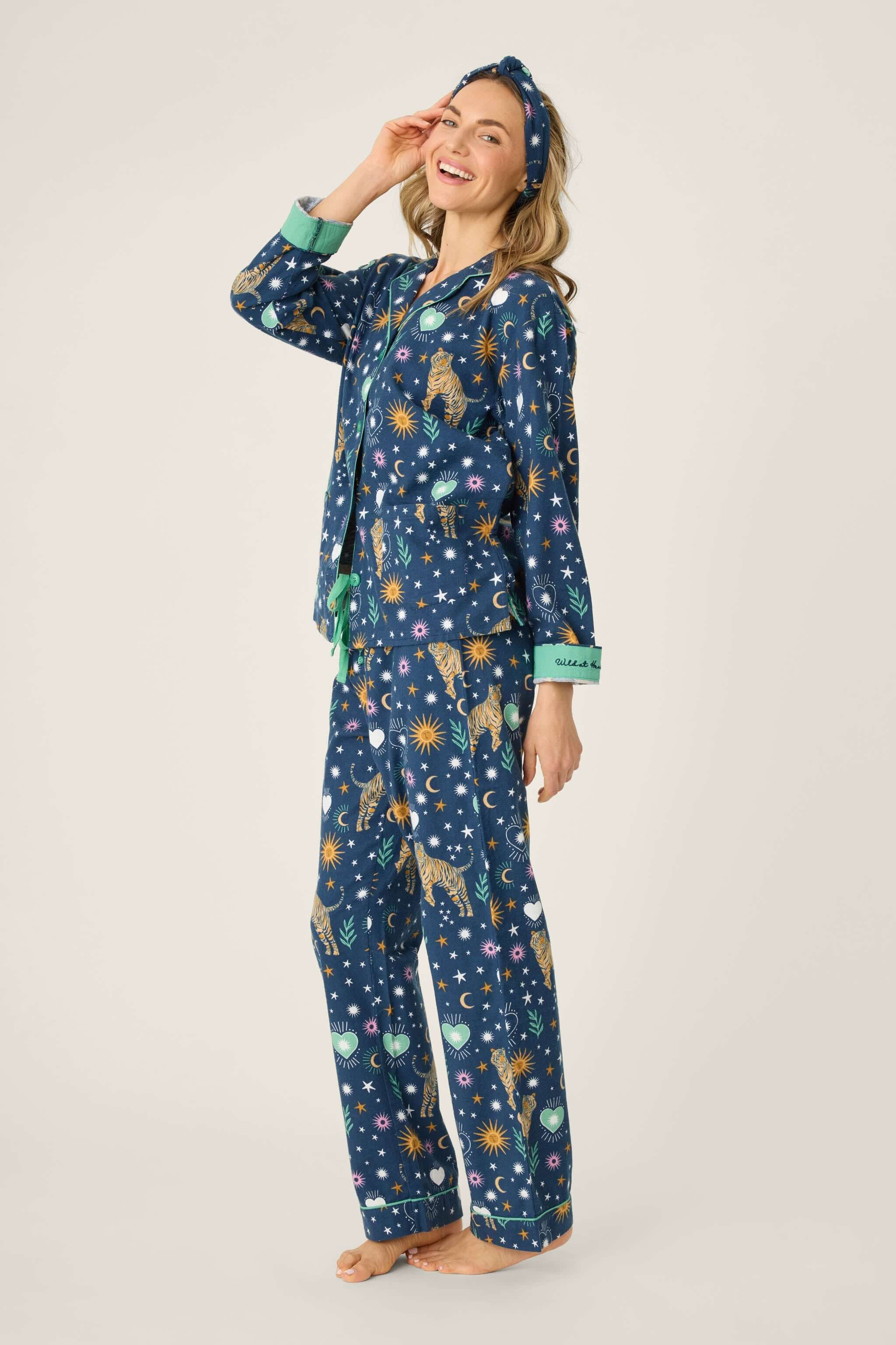 Wild At Heart Tiger Print Flannel PJ Set | Milk & Baby