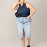 Ribbed Bamboo Racerback Nursing Tank | Navy | Milk & Baby