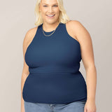 Ribbed Bamboo Racerback Nursing Tank | Navy | Milk & Baby
