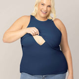 Ribbed Bamboo Racerback Nursing Tank | Navy | Milk & Baby