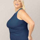 Ribbed Bamboo Racerback Nursing Tank | Navy | Milk & Baby