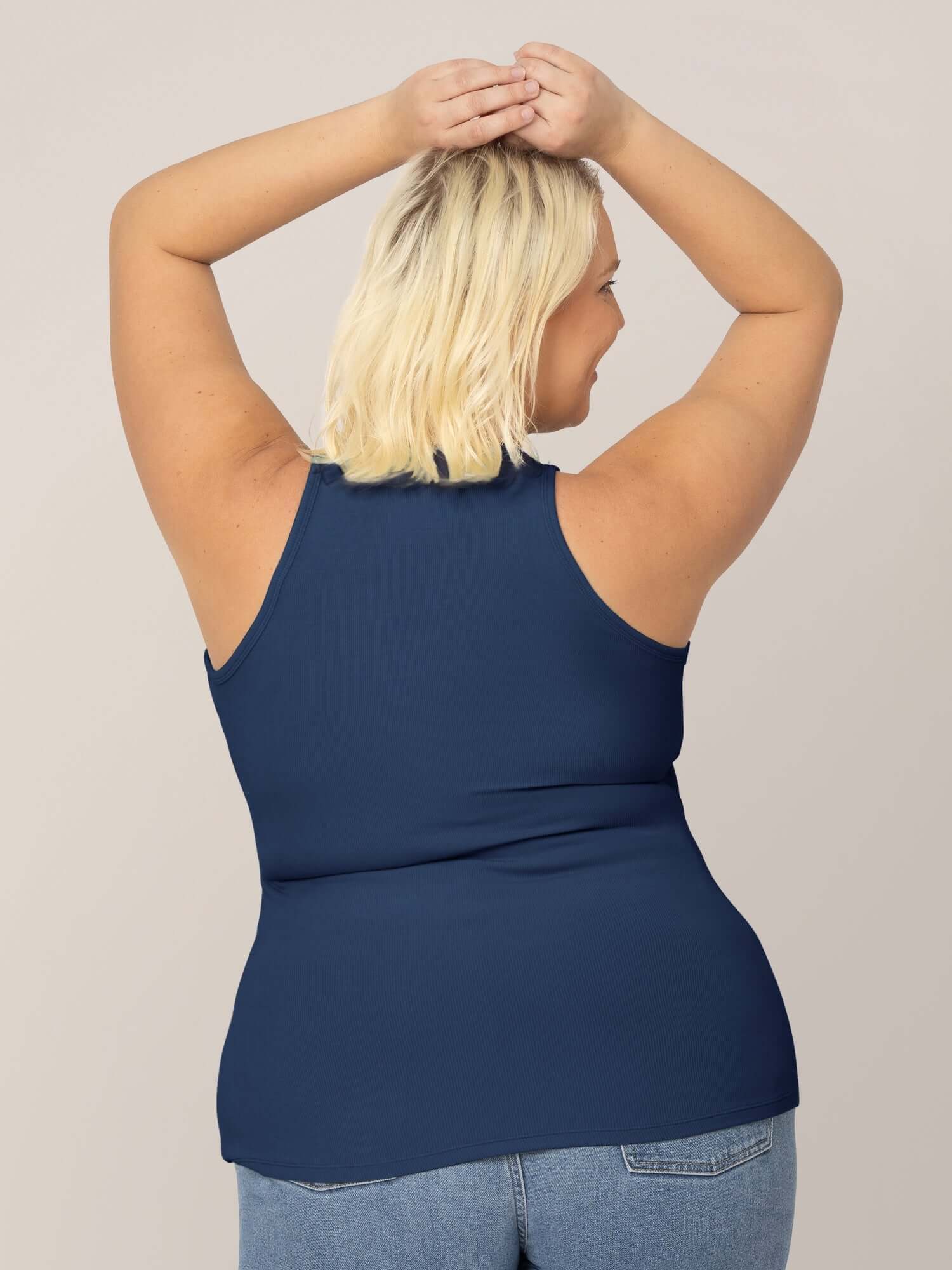 Ribbed Bamboo Racerback Nursing Tank | Navy | Milk & Baby
