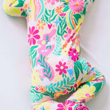 Rainbow Daisy Babe | Bamboo Footie Onesie Sleeper | "Patience & Kindness" | Milk & Baby