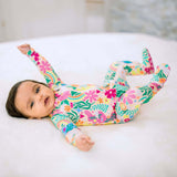 Rainbow Daisy Babe | Bamboo Footie Onesie Sleeper | "Patience & Kindness" | Milk & Baby