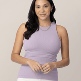 Ribbed Bamboo Racerback Nursing Tank | Lavender Mist | Milk & Baby