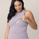 Ribbed Bamboo Racerback Nursing Tank | Lavender Mist | Milk & Baby