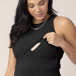 Ribbed Bamboo Racerback Nursing Tank | Black | Milk & Baby