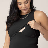 Ribbed Bamboo Racerback Nursing Tank | Black | Milk & Baby