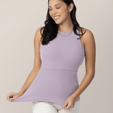 Ribbed Bamboo Racerback Nursing Tank | Lavender Mist | Milk & Baby