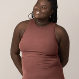 Ribbed Bamboo Racerback Nursing Tank | Redwood | Milk & Baby