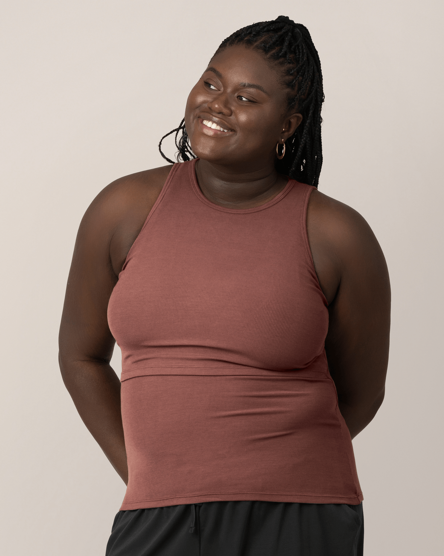 Ribbed Bamboo Racerback Nursing Tank | Redwood | Milk & Baby