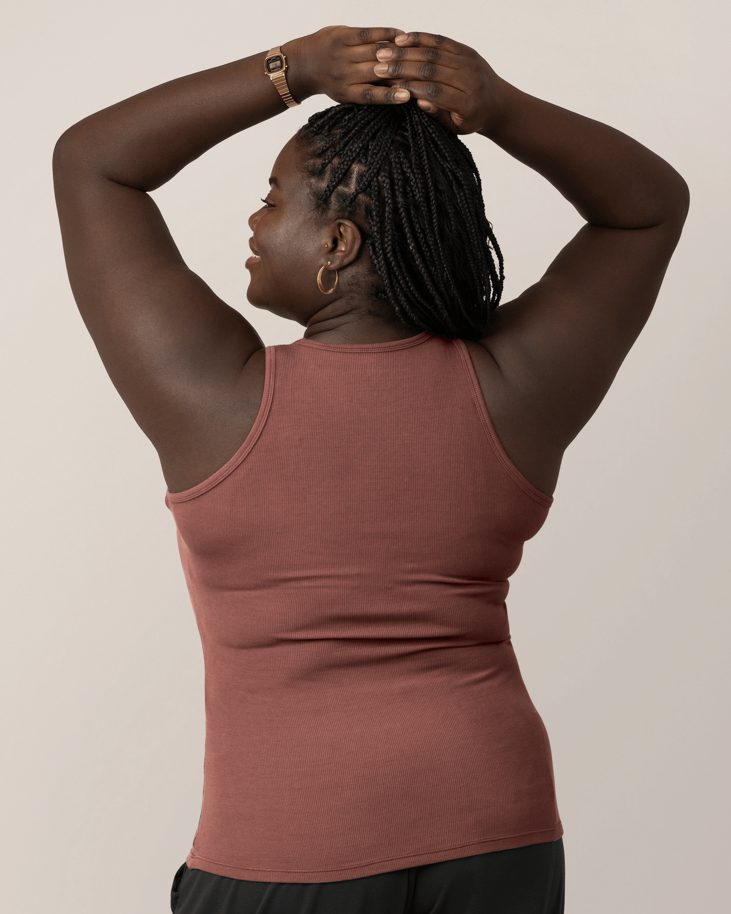 Ribbed Bamboo Racerback Nursing Tank | Redwood | Milk & Baby
