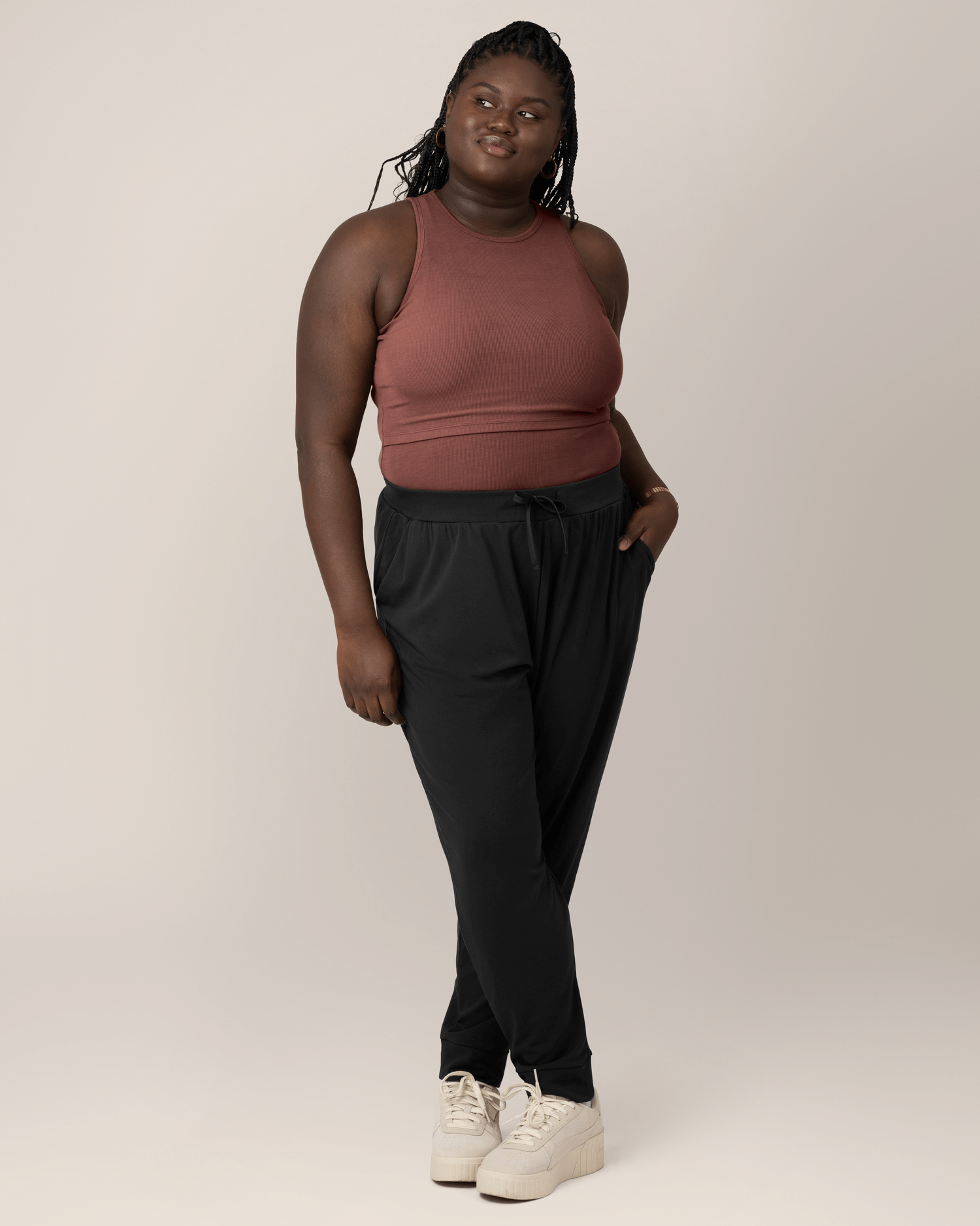 Ribbed Bamboo Racerback Nursing Tank | Redwood | Milk & Baby