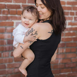 Ribbed Bamboo Racerback Nursing Tank | Black | Milk & Baby