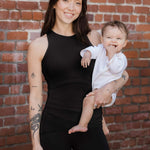 Ribbed Bamboo Racerback Nursing Tank | Black | Milk & Baby