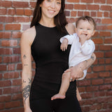 Ribbed Bamboo Racerback Nursing Tank | Black | Milk & Baby