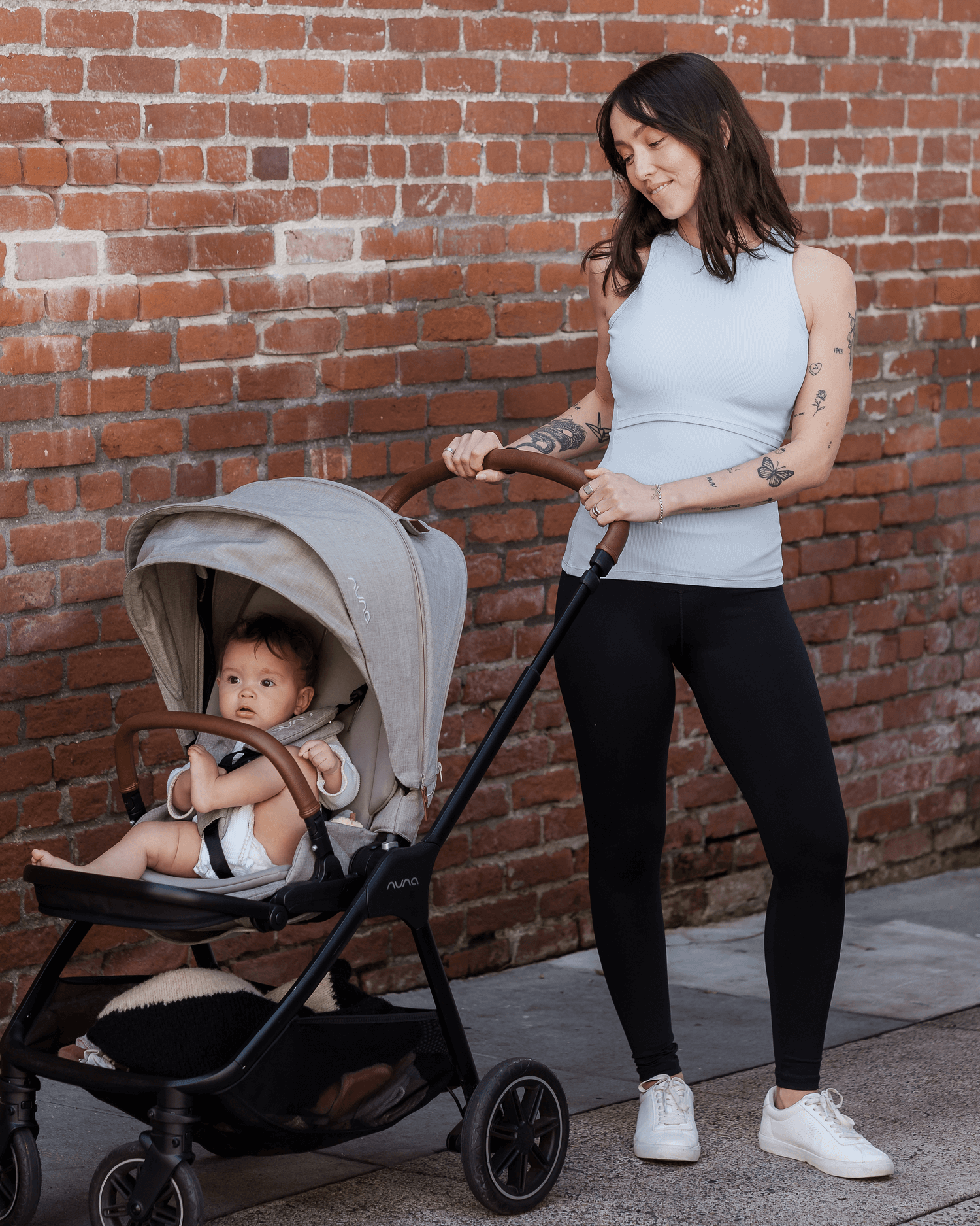 Ribbed Bamboo Racerback Nursing Tank | French Blue | Milk & Baby