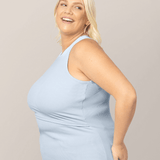 Ribbed Bamboo Racerback Nursing Tank | French Blue | Milk & Baby