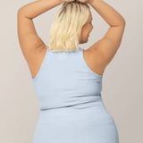 Ribbed Bamboo Racerback Nursing Tank | French Blue | Milk & Baby