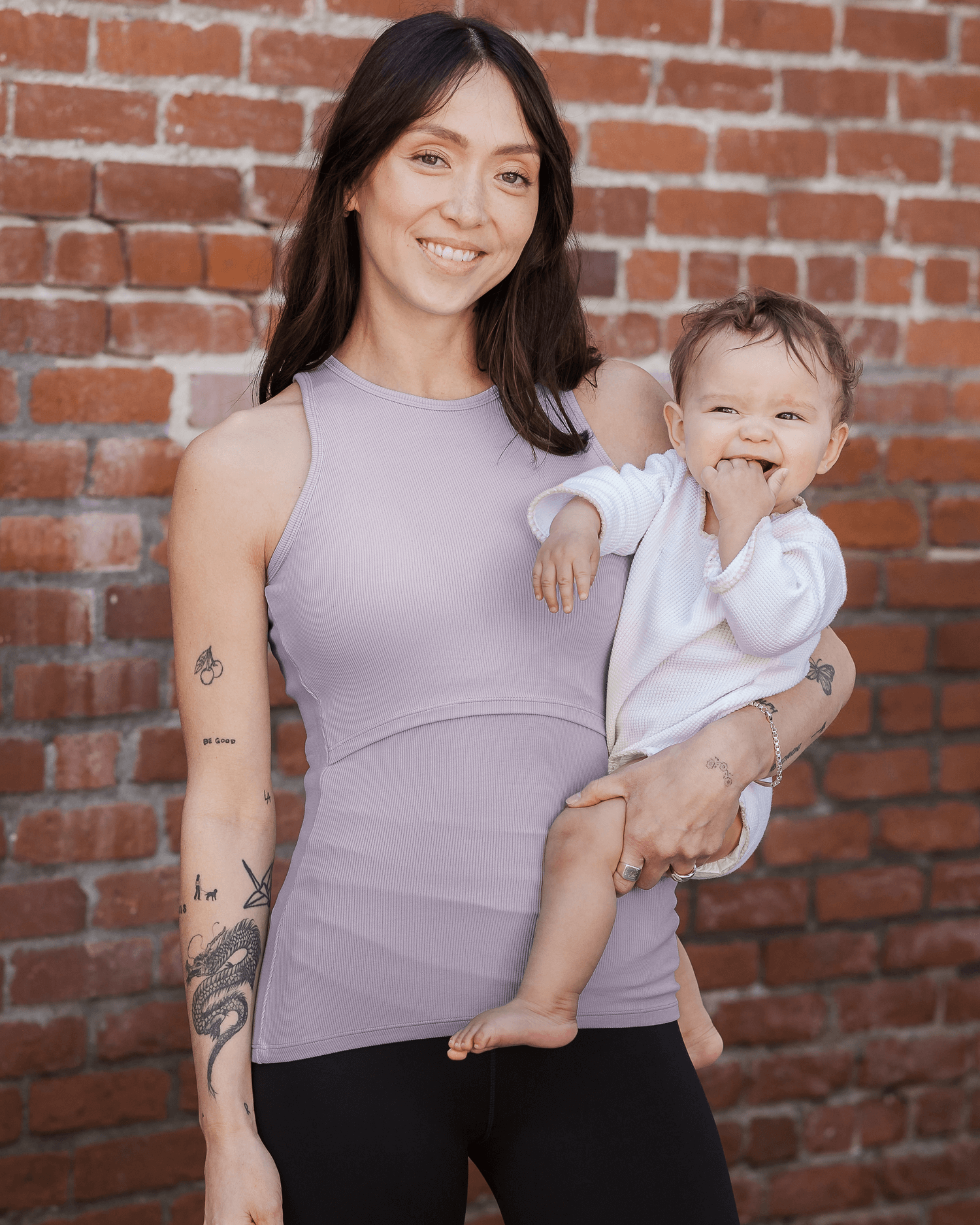 Ribbed Bamboo Racerback Nursing Tank | Lavender Mist | Milk & Baby