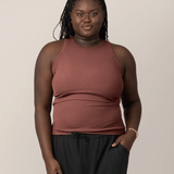Ribbed Bamboo Racerback Nursing Tank | Redwood | Milk & Baby