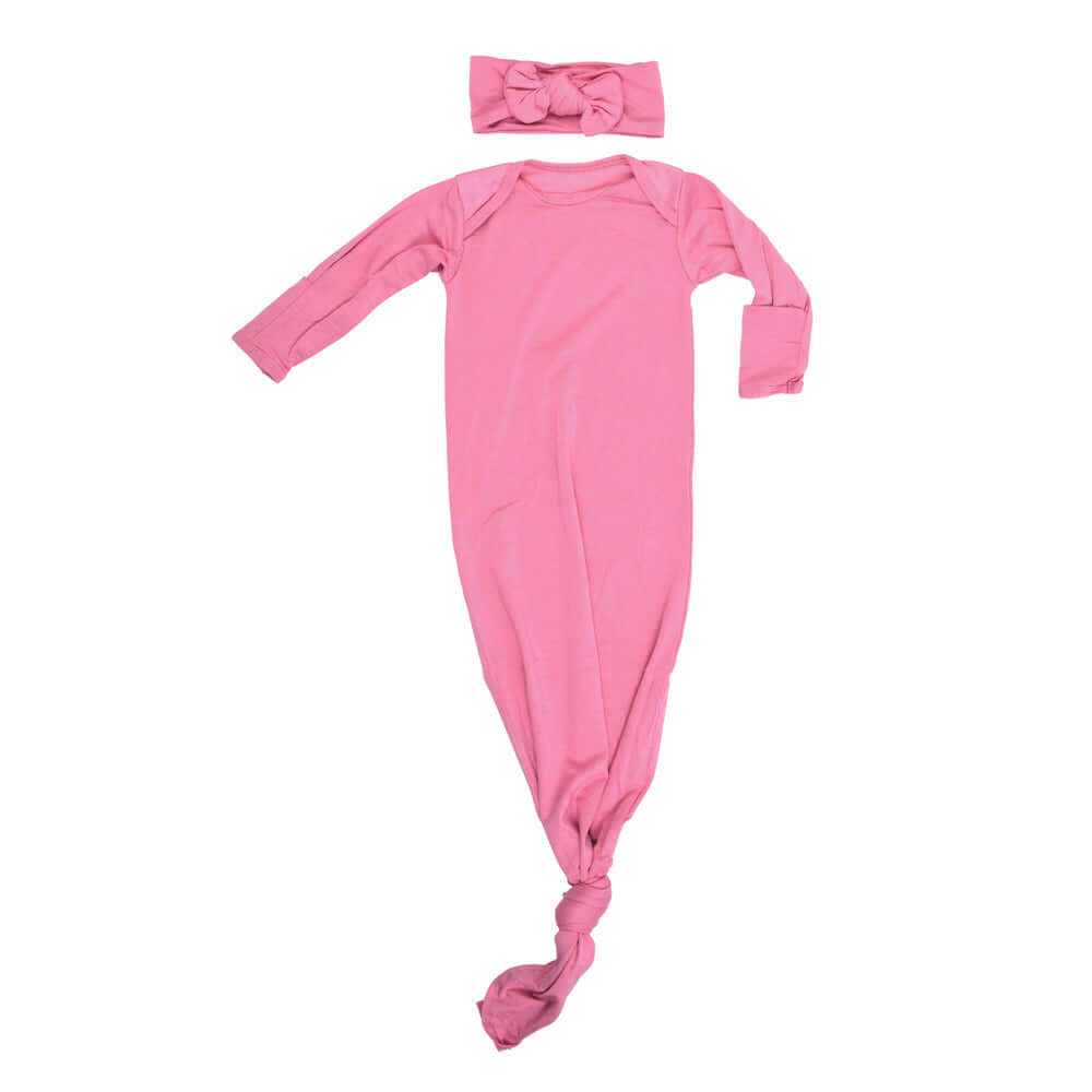 Rose Knotted Newborn Baby Gown | Milk & Baby